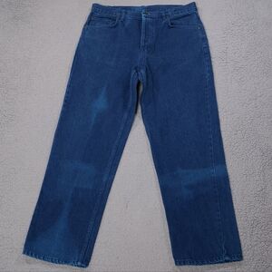 VTG Javolis Jeans Baggy Straight Jeans Y2K Blue Belt Loops Button Fly 36 x 29